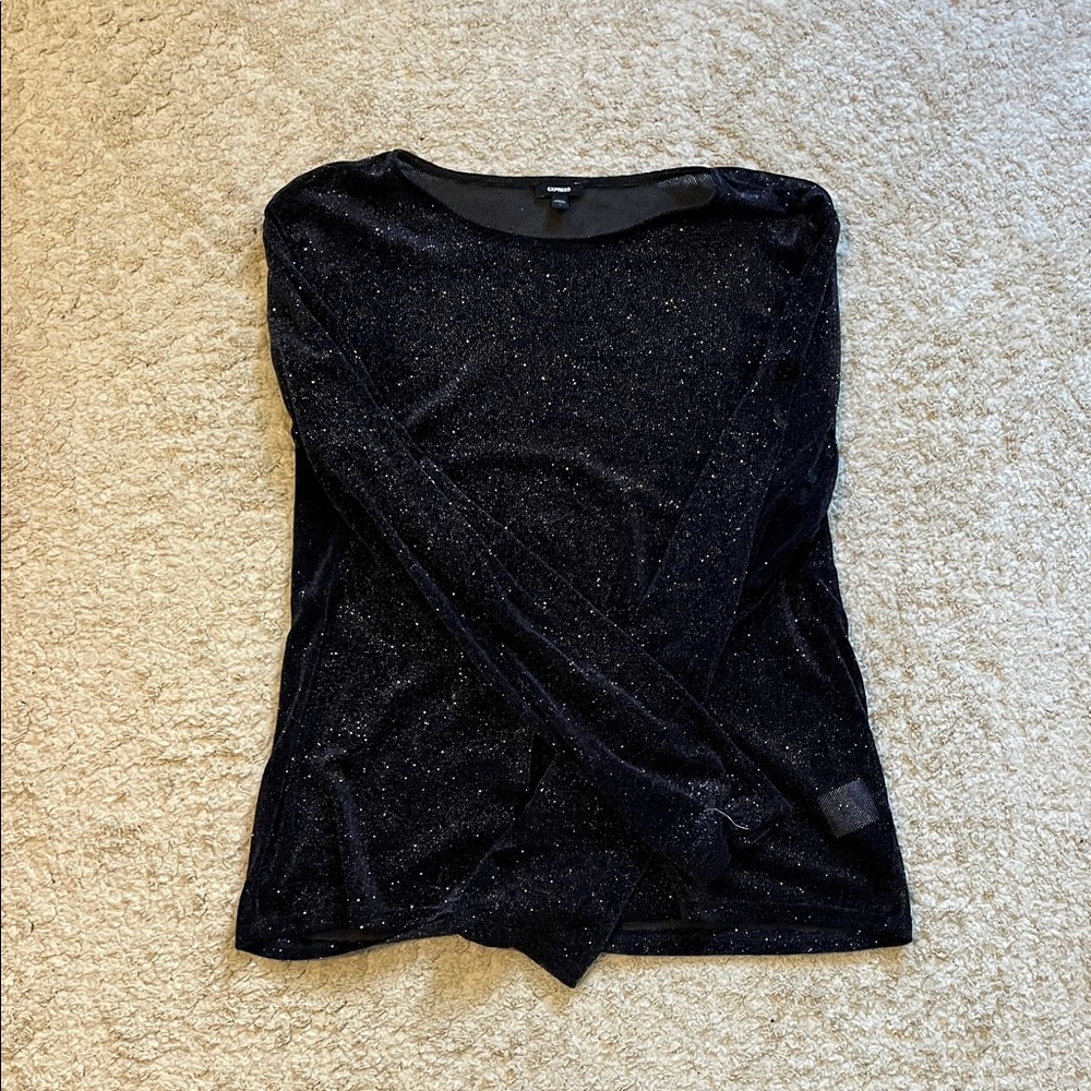 Express Black Sparkle Women's Blouse